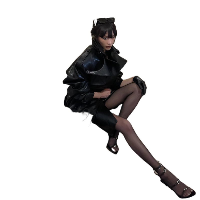 Autumn And Winter New Loose Cool Long Trench Coat - Image 5