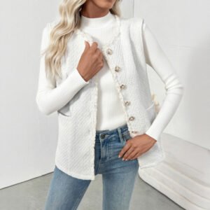 Solid Color High Class Elegant Elegant Cardigan Vest Coat For Women