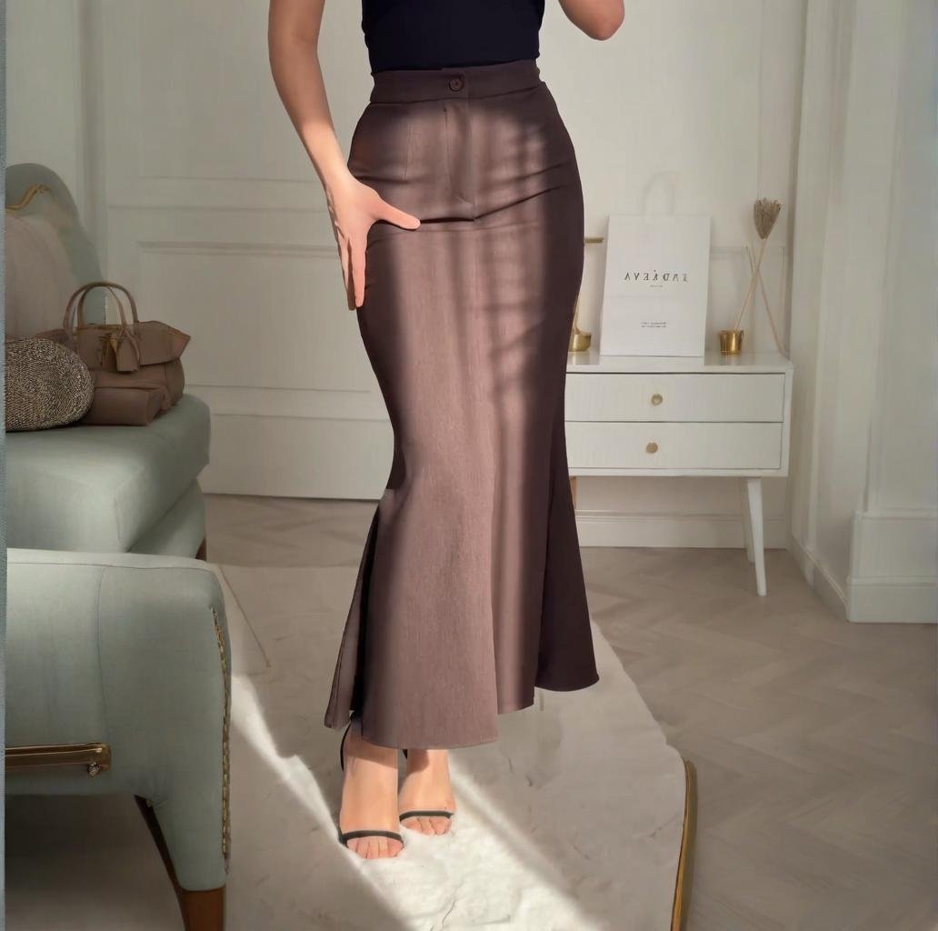 Long A-line Skirt, Versatile Mermaid Skirt, Mermaid Skirt, Elegant Women's Clothing - Image 3