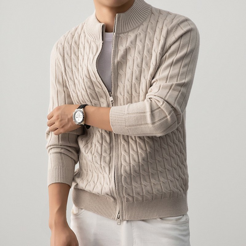 Thick Jacquard Warm Young And Middle-aged Soft Turtleneck Sweater - Image 2