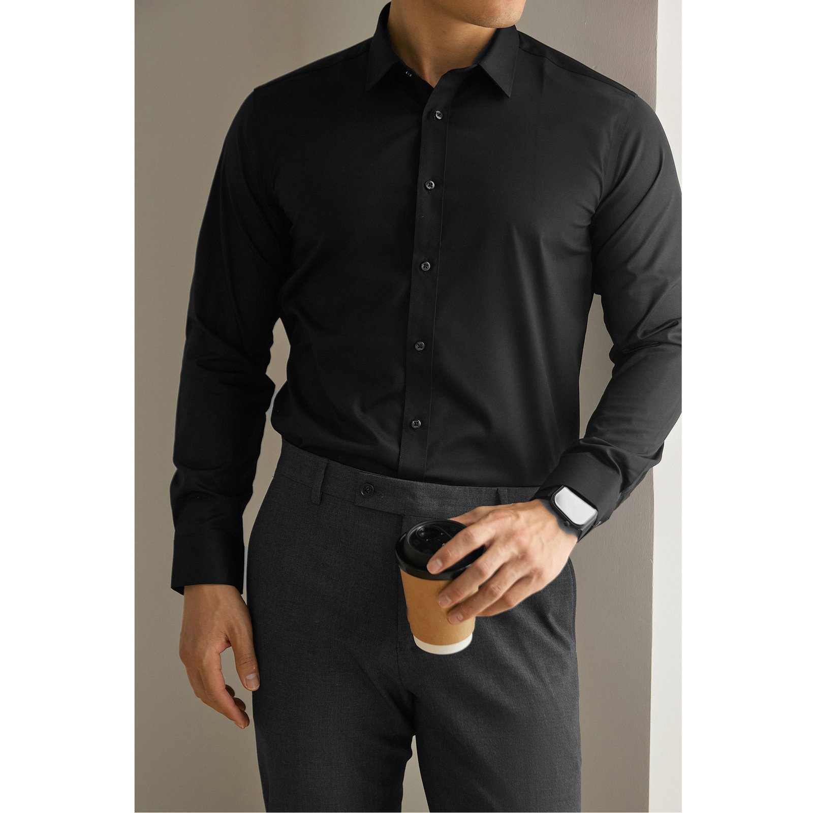 Men's High-end Ironing Free Long Sleeves Shirt - Image 2