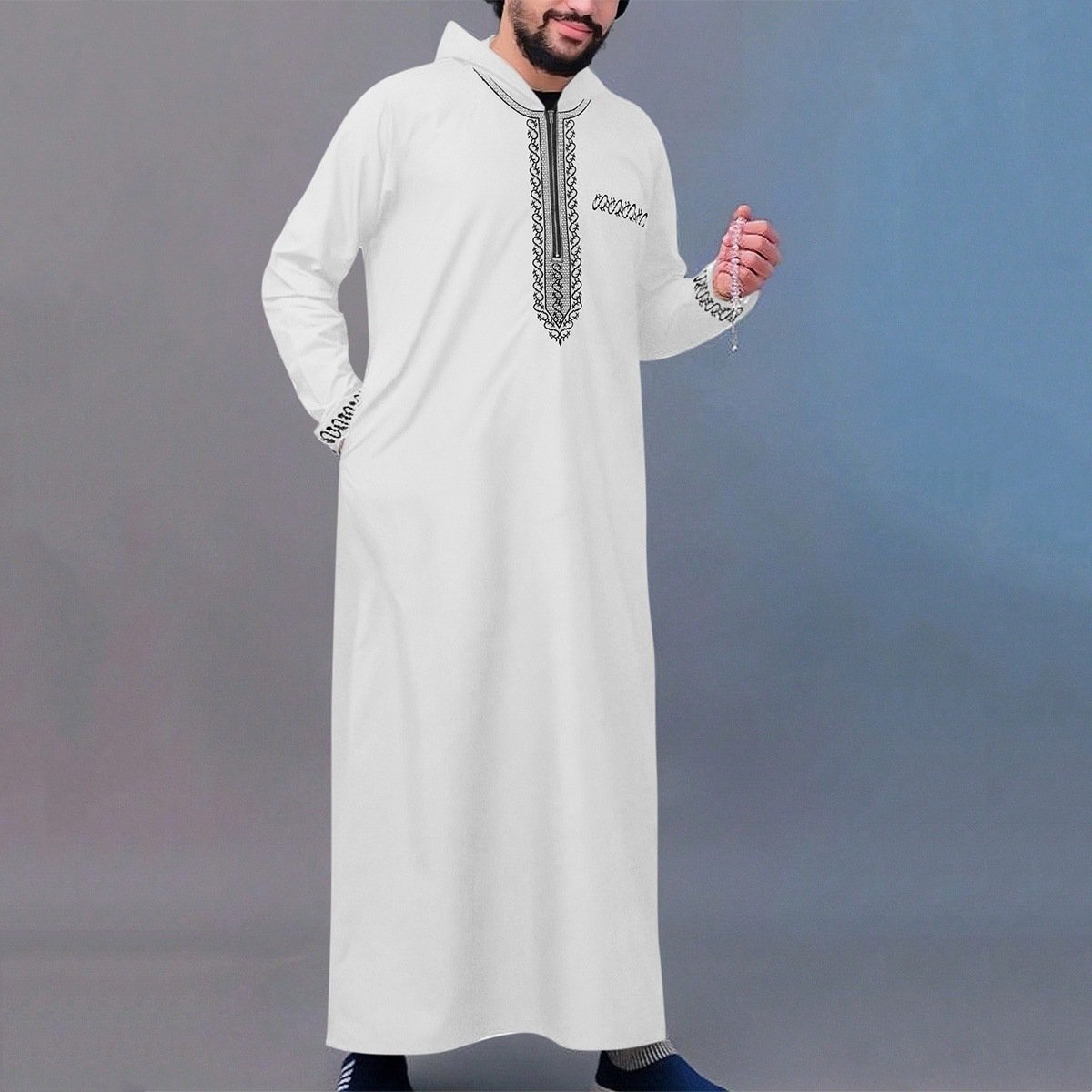 New Men's Loose Hooded Robe - Image 6