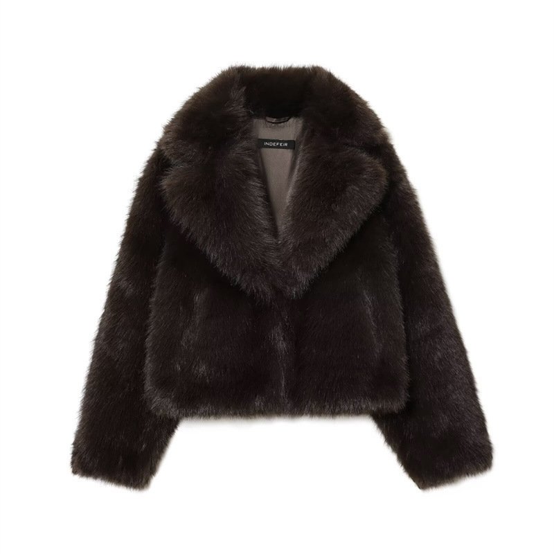 Artificial Fur Short Coat Jacket - Image 4