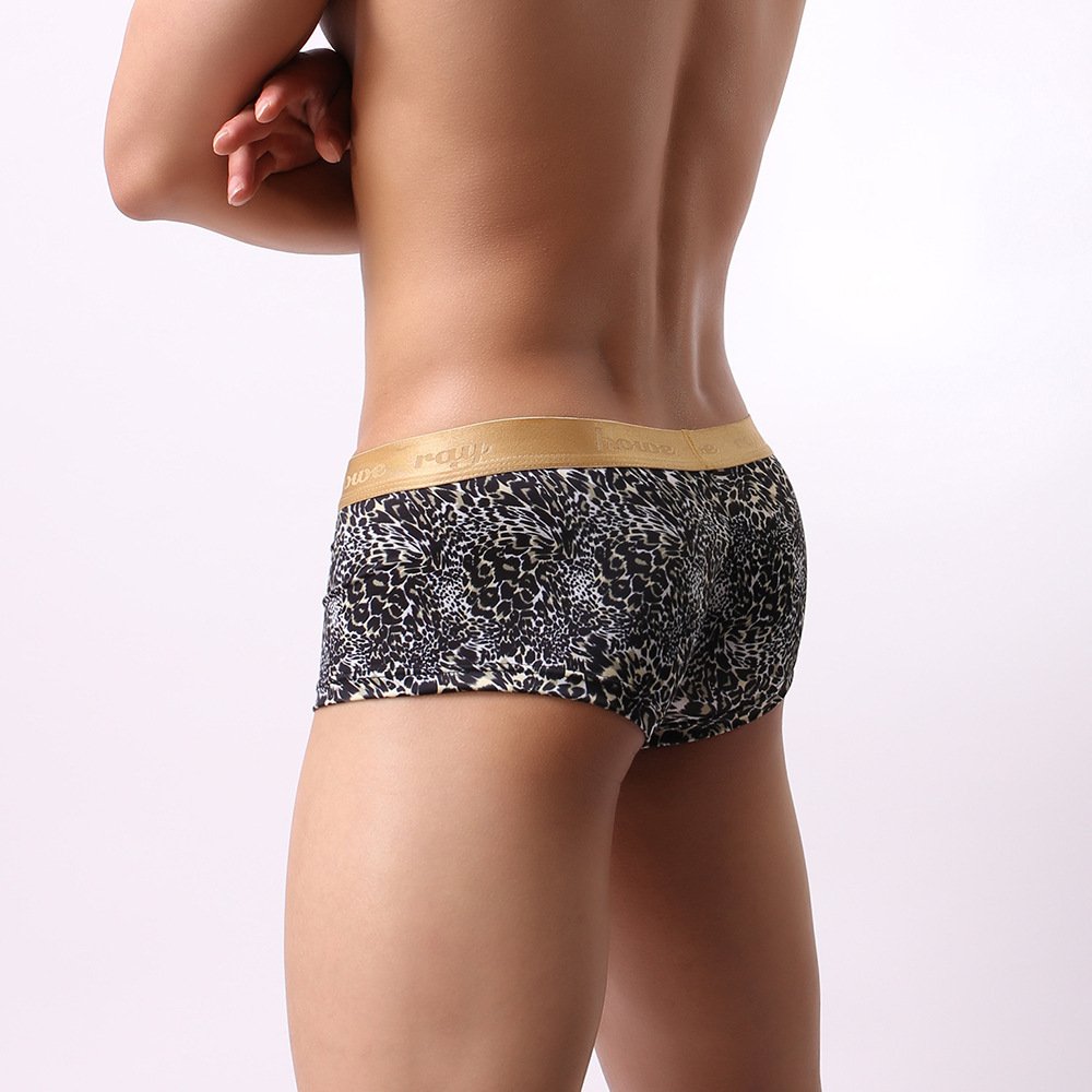 Men's Smooth Gilded Leopard Print Boxers - Image 4