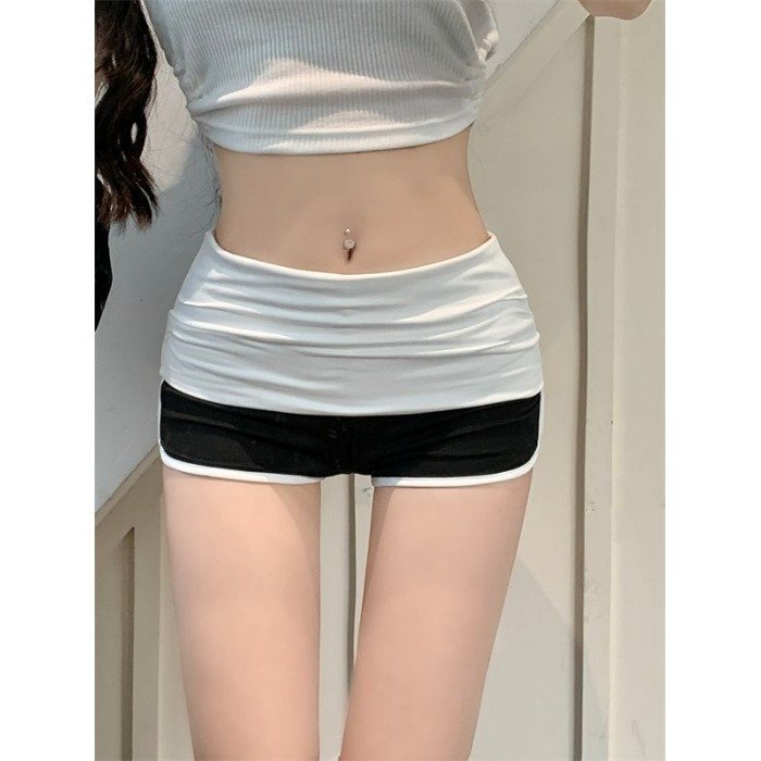 Slim Fit Hot Girl Home Pants Casual Shorts Women's Summer Stitching Contrast Color - Image 3