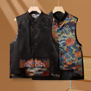 Chinese Retro Ethnic Style Double-sided Embroidered Vest