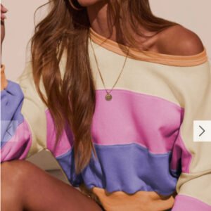 Collage Strapless Cut Sweatshirt Top