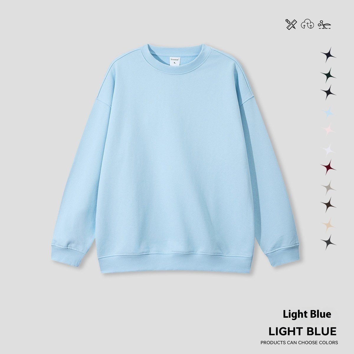 Round Neck Solid Color Hoodie Street Fashion Loose - Image 8