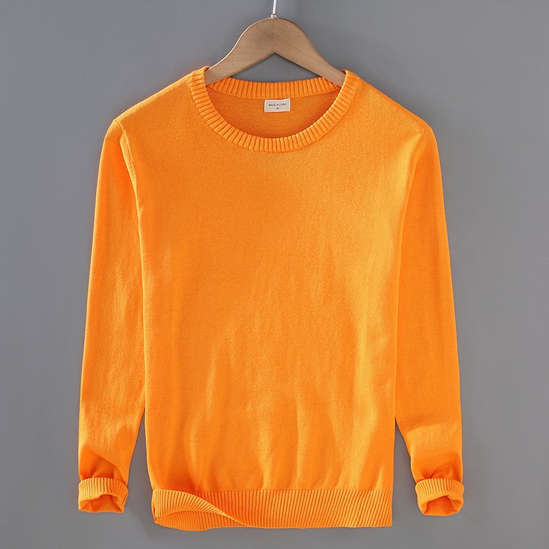 Men's Top Pullover Inner Stretch Rib Round-neck Sweater - Image 10