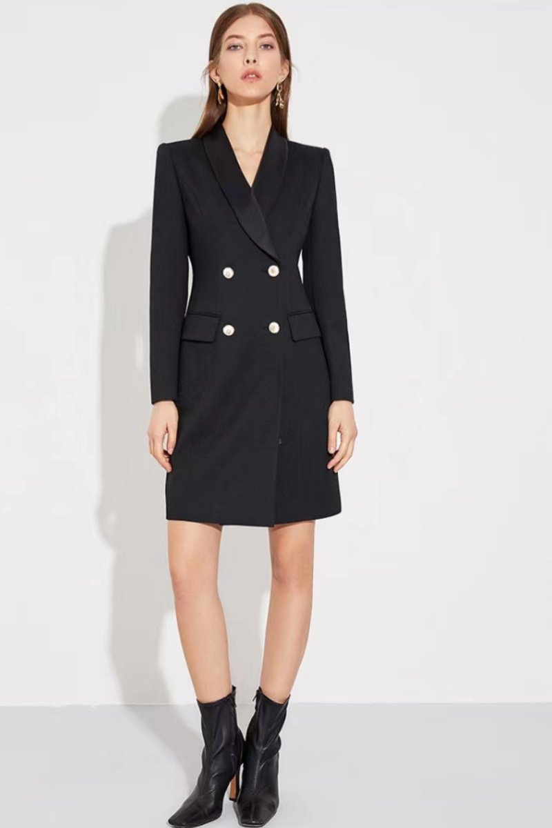 Autumn And Winter Wool Temperament Waist-controlled Long Sleeve Suit Skirt - Image 4