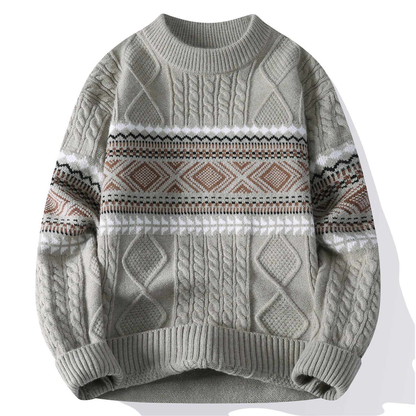 Autumn And Winter Fashion Trend Mock Neck Sweater Men - Image 6