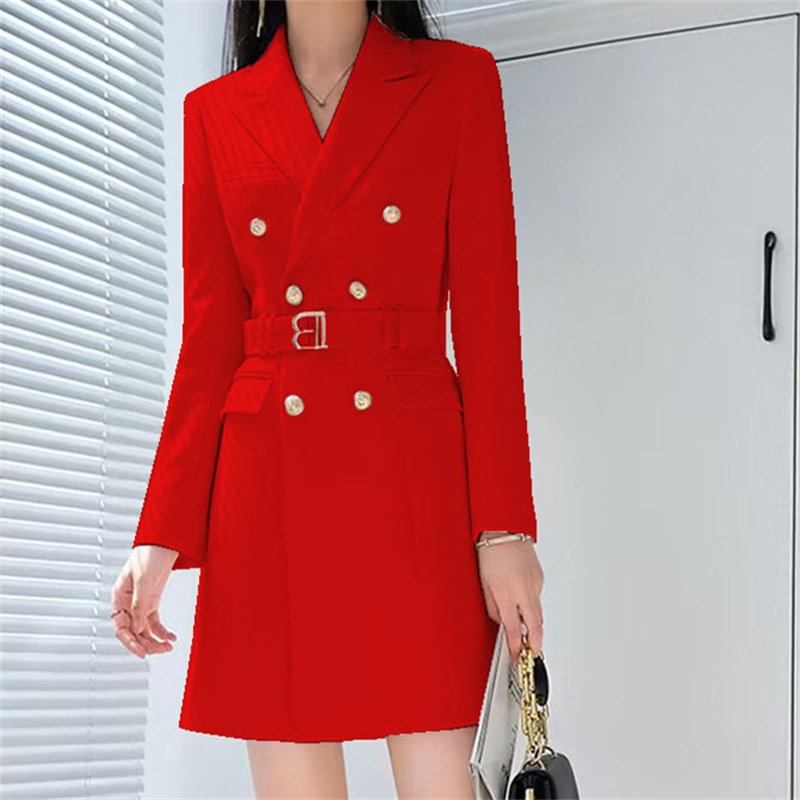Office Lady Style Slimming Waist Trimming Coat Women's Top - Image 8