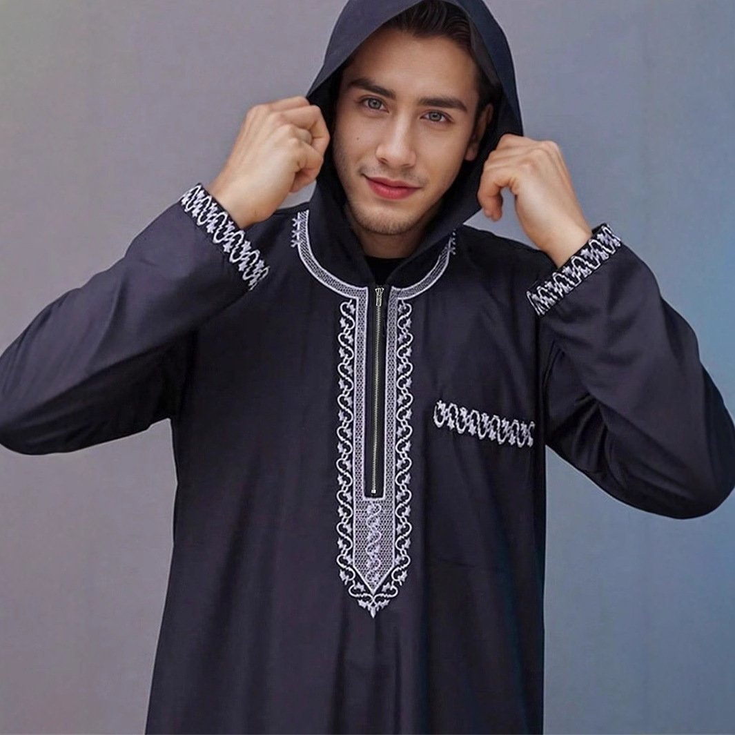 New Men's Loose Hooded Robe - Image 2