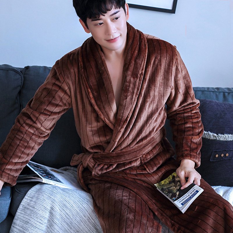 Winter Bathrobe Coral Fleece Couple Pajamas - Image 4