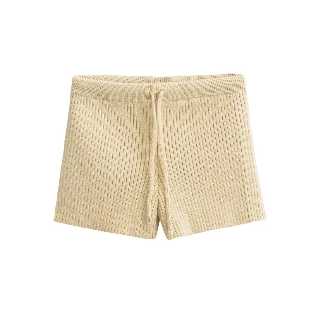 Elastic Elastic Hip Knitted Shorts Women's Knitted Shorts - Image 7