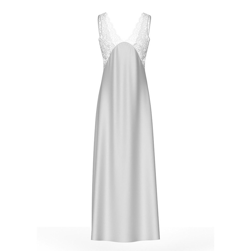 Sexy Lace Strap Slim Fit Elegant Long Nightdress - Image 5