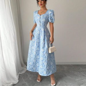 Women's Versatile Daisy Relief Short Sleeved Dress