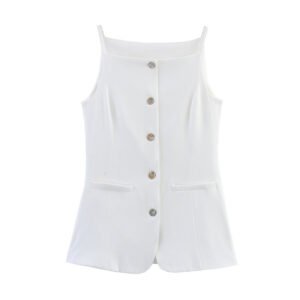 Solid Color Slim Fit Slimming Spaghetti Straps Mid-length Vest