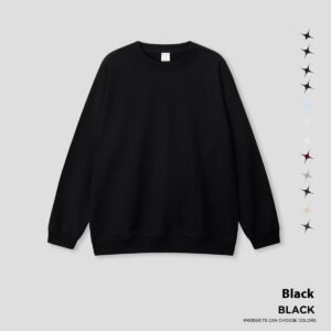 Round Neck Solid Color Hoodie Street Fashion Loose