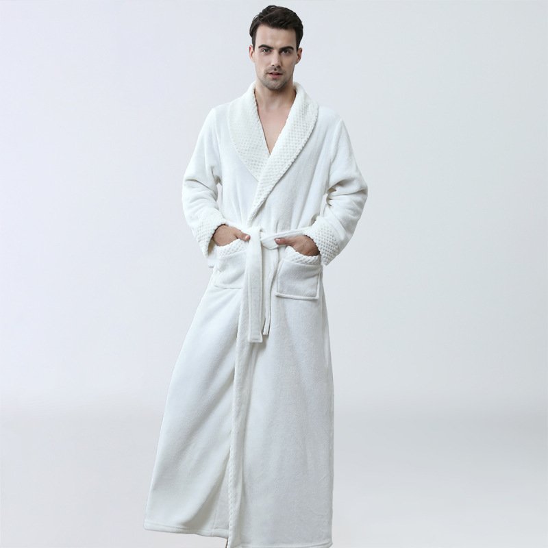 Men's Winter Coral Fleece Nightgown Homewear Thickened Pajamas - Image 9