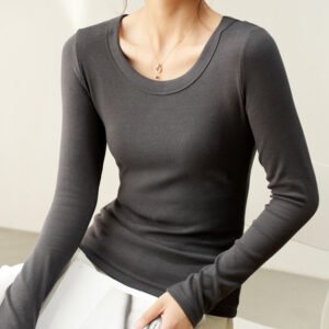Loose Slimming Cotton Women's Long T-shirt