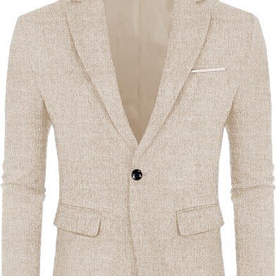Linen Leisure Single Button Lightweight Business Pure Color Flat Collar Suit Jacket Men - Image 5