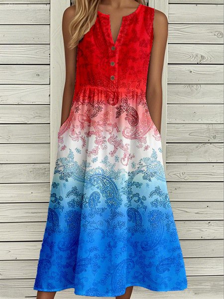 Women's Casual V-neck Sleeveless Dress - Image 6