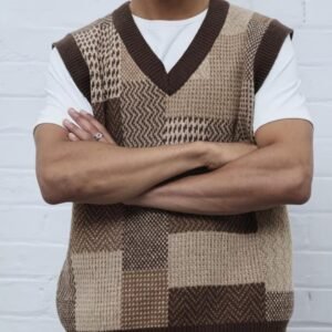 Men's Casual Collar Knitted Vest Geometric Pattern Sleeveless