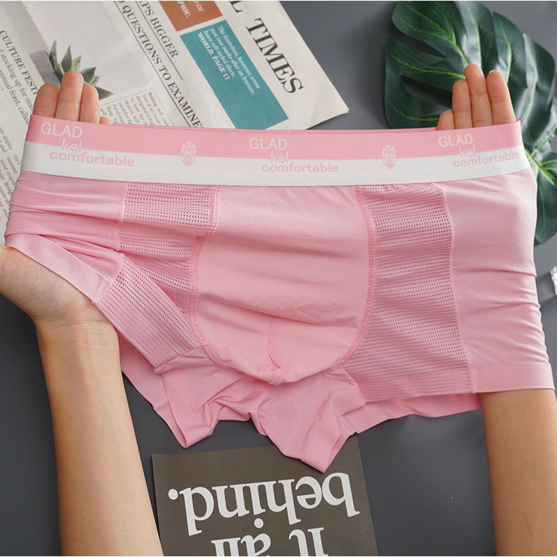 Ice Silk Thin Mesh Breathable Traceless Boxer Shorts - Image 3