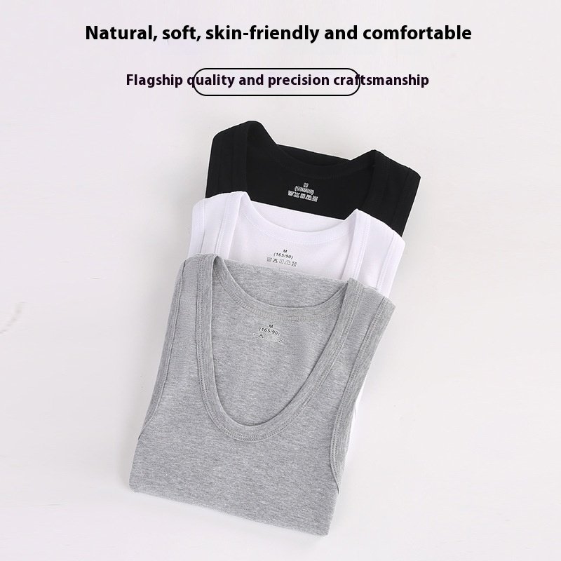 Men's Vest Cotton Slim Fit Sports Bottoming Shirt Breathable Stretch Underwear - Image 2