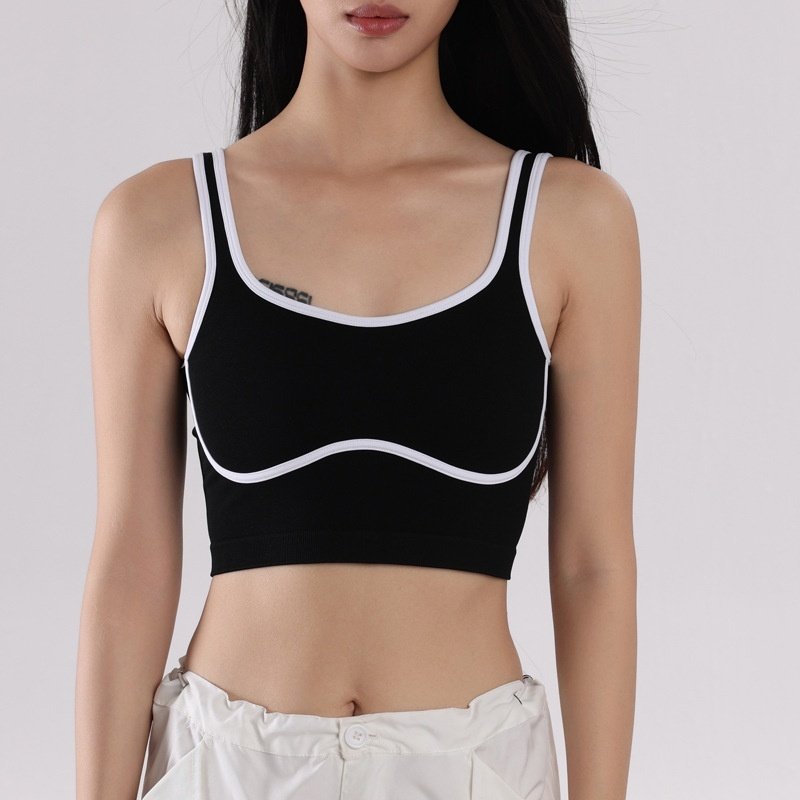 Contrast Color Wireless Beauty Back Exercise Vest Female Shockproof Push-up Yoga - Image 5