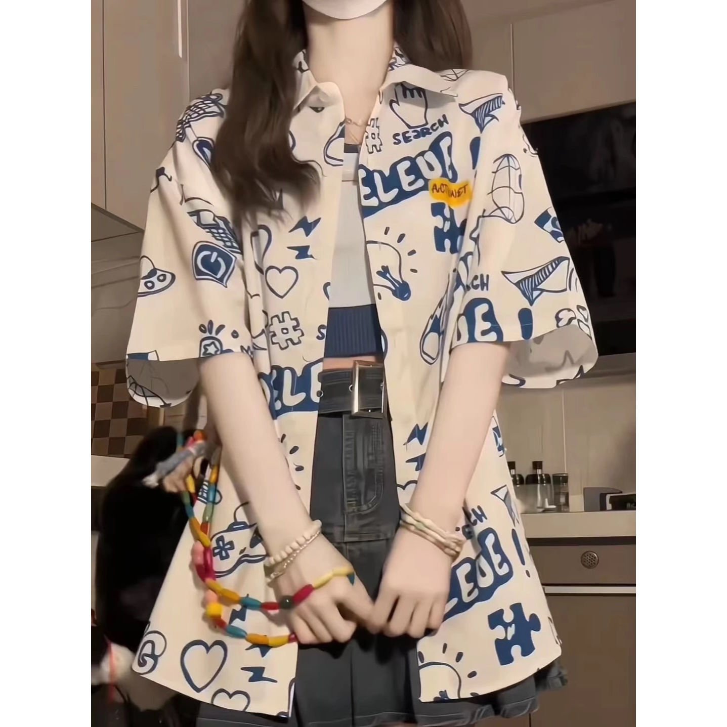 Student Loose Slim Fit Casual Shirt - Image 6