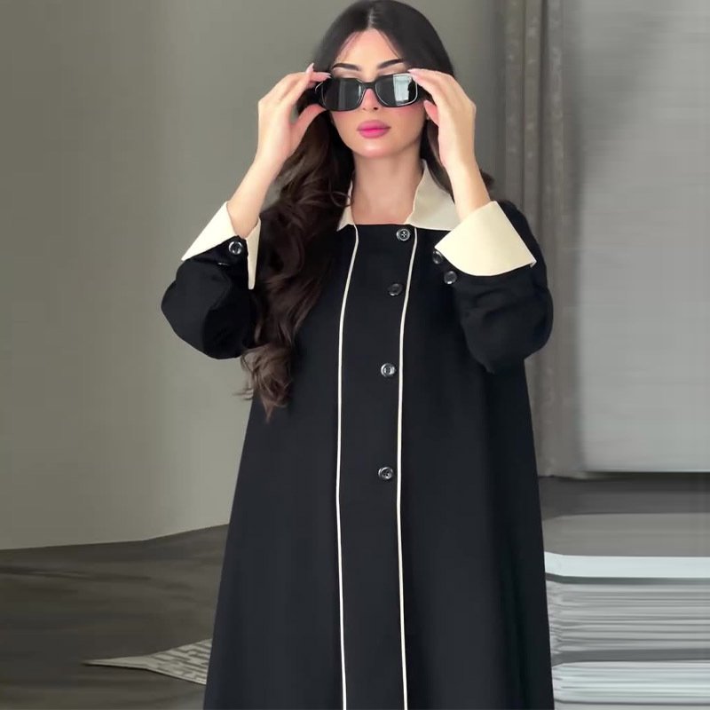 Women's Retro Biker's Mid-length Coat - Image 4