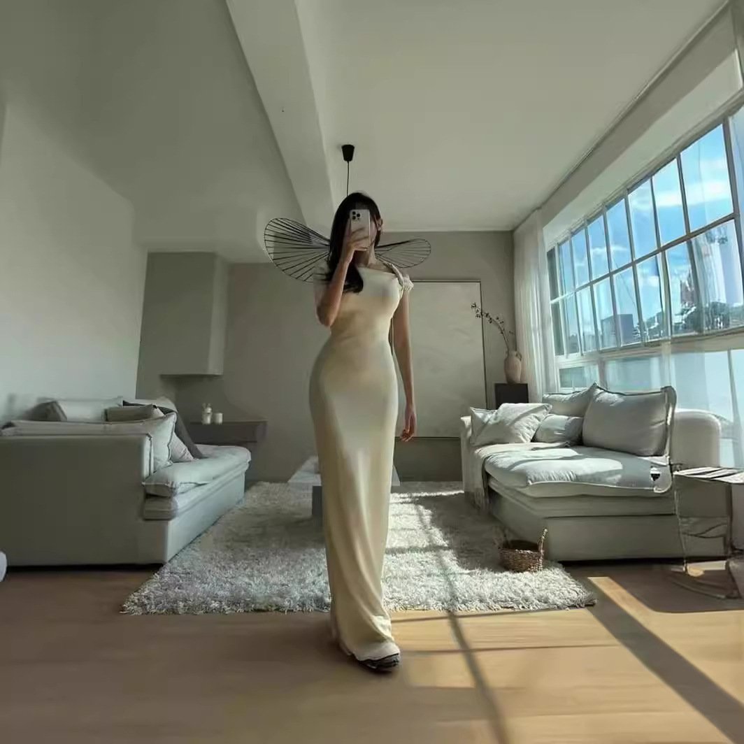 Sloping Shoulder New Women's Fashion Dress - Image 3