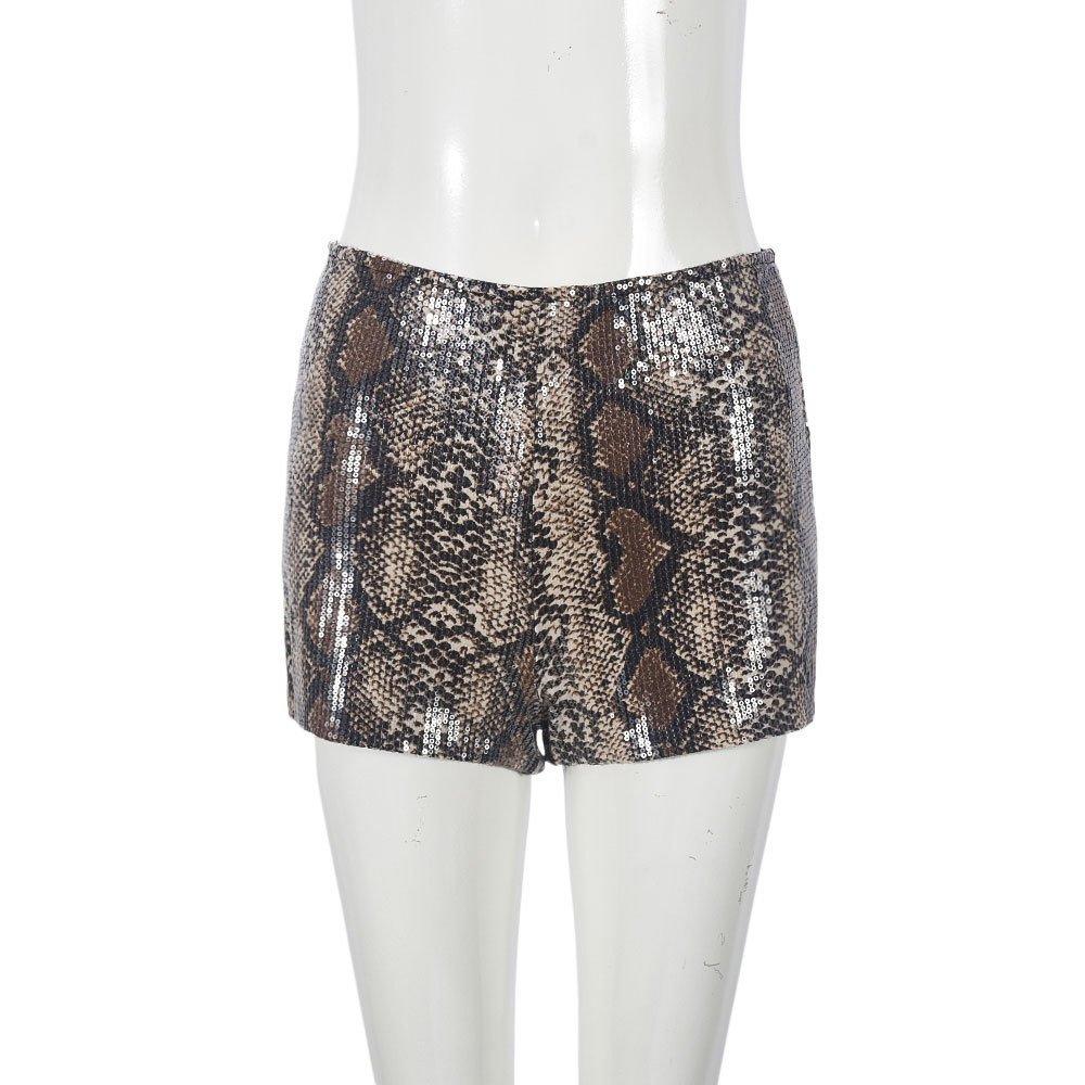 Leopard Print Elastic Waist Casual Shorts - Image 8