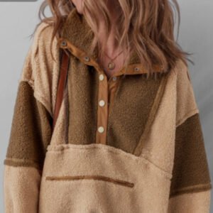 Two-tone Collage Polyester Fiber Sweatshirt