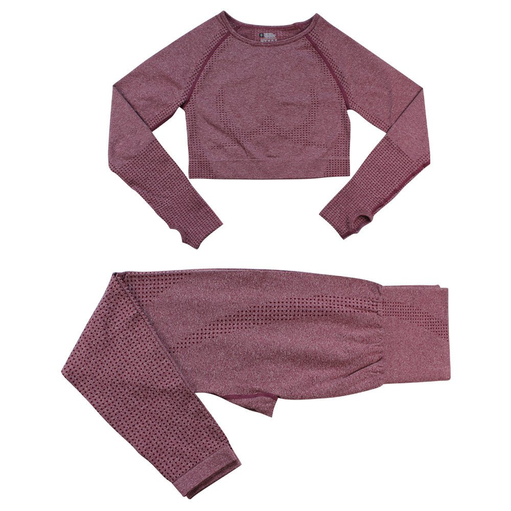 Seamless Knitted Dot Yoga Suit For Women - Image 3