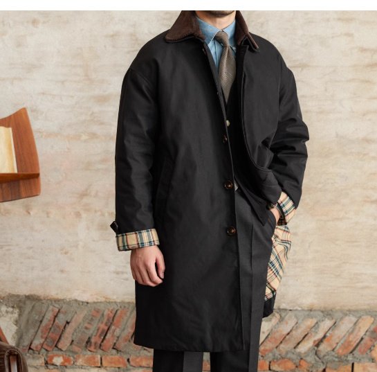 Retro Down Mid-length Trench Coat - Image 7