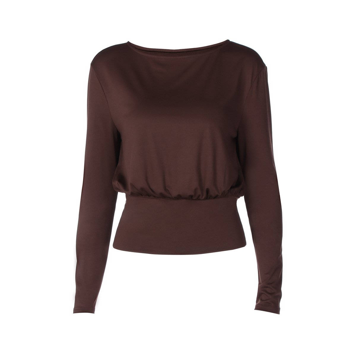 Fashion Casual Waist Tight Slimming Round Neck Long Sleeve - Image 5