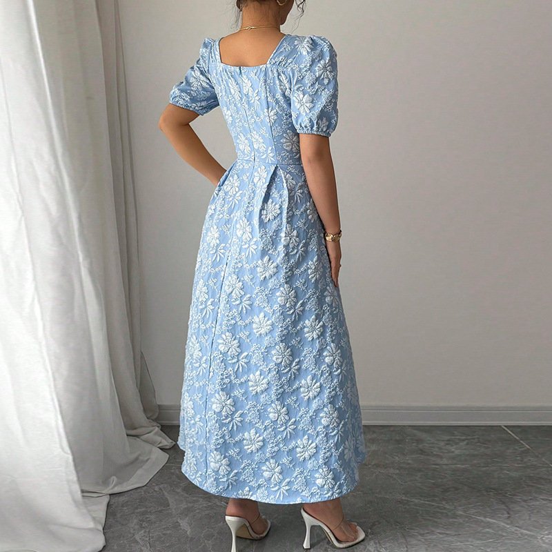 Women's Versatile Daisy Relief Short Sleeved Dress - Image 3