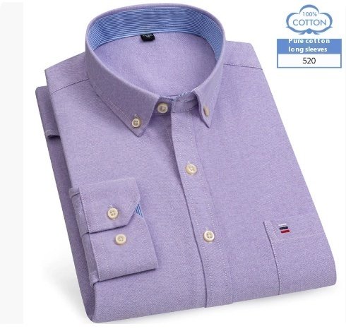 Middle-aged Men's Long Sleeve Pure Cotton Plaid Shirt - Image 10