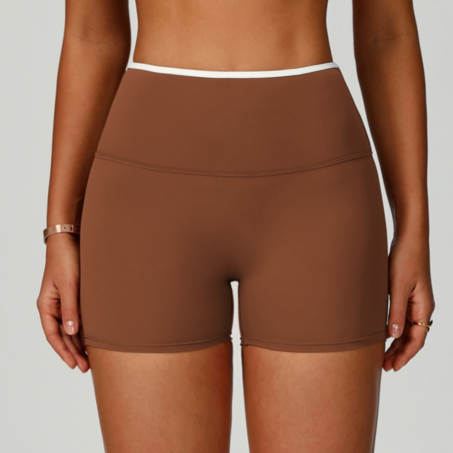 Women's Solid Color Casual Sports Yoga Shorts - Image 4