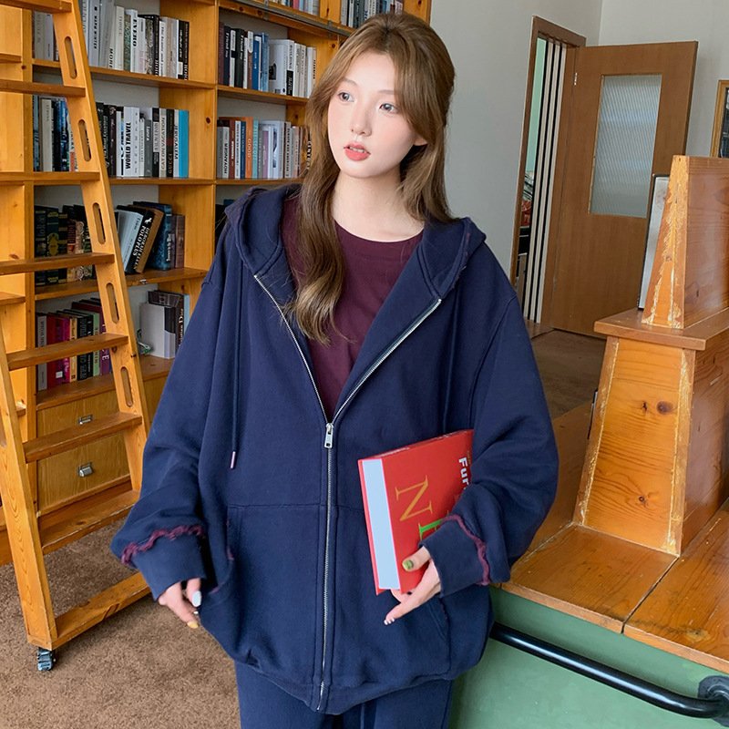 Autumn And Winter Simplicity Hooded Brushed Sweater Coat For Women - Image 8