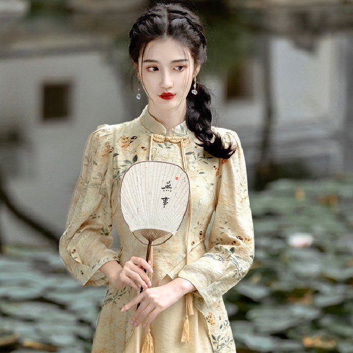 Chinese Button Knots Cheongsam Dress For Women - Image 2