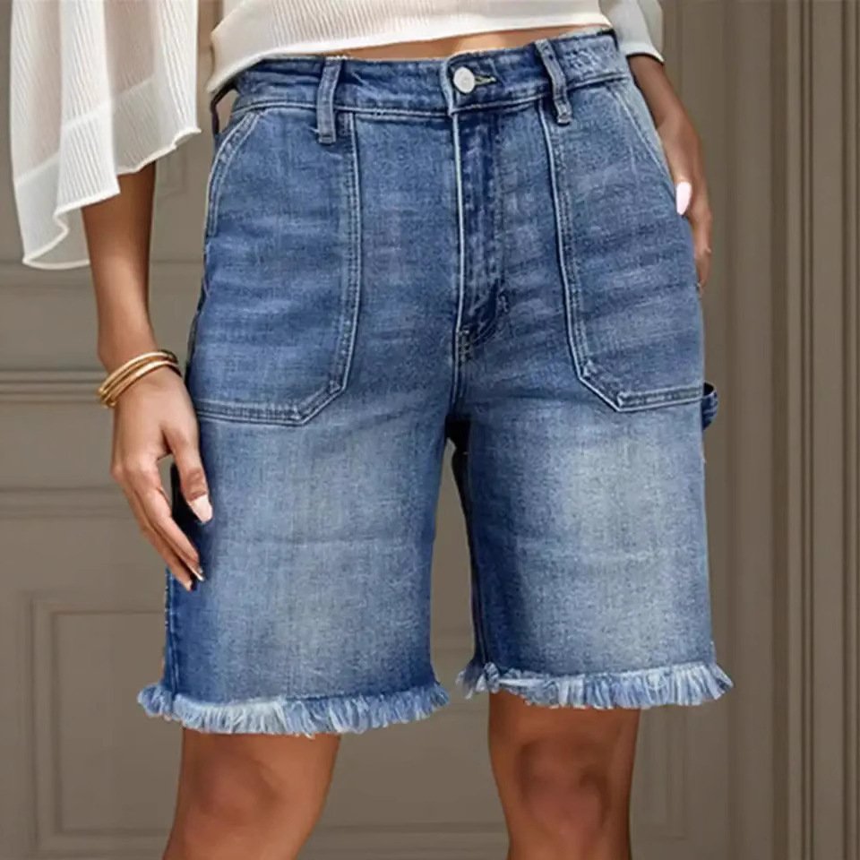 European And American Style Women's Heavy Industry Wash Straight All-matching Slim Jeans - Image 2