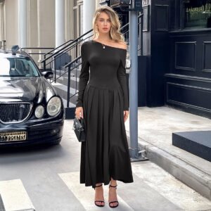 Women's High Waist Long Skirt Dress