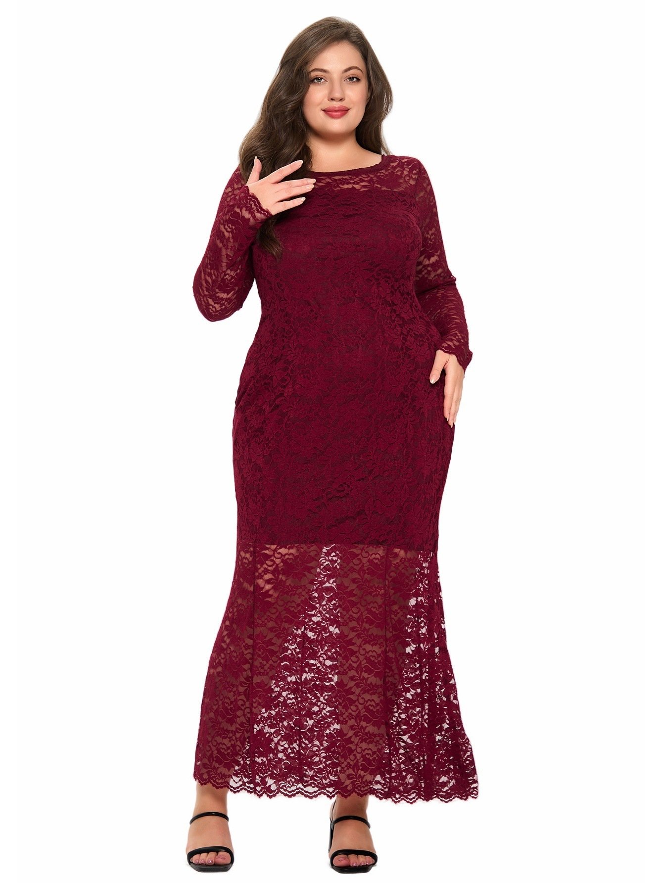 Women's New Lace Slim Fishtail Dress - Image 4