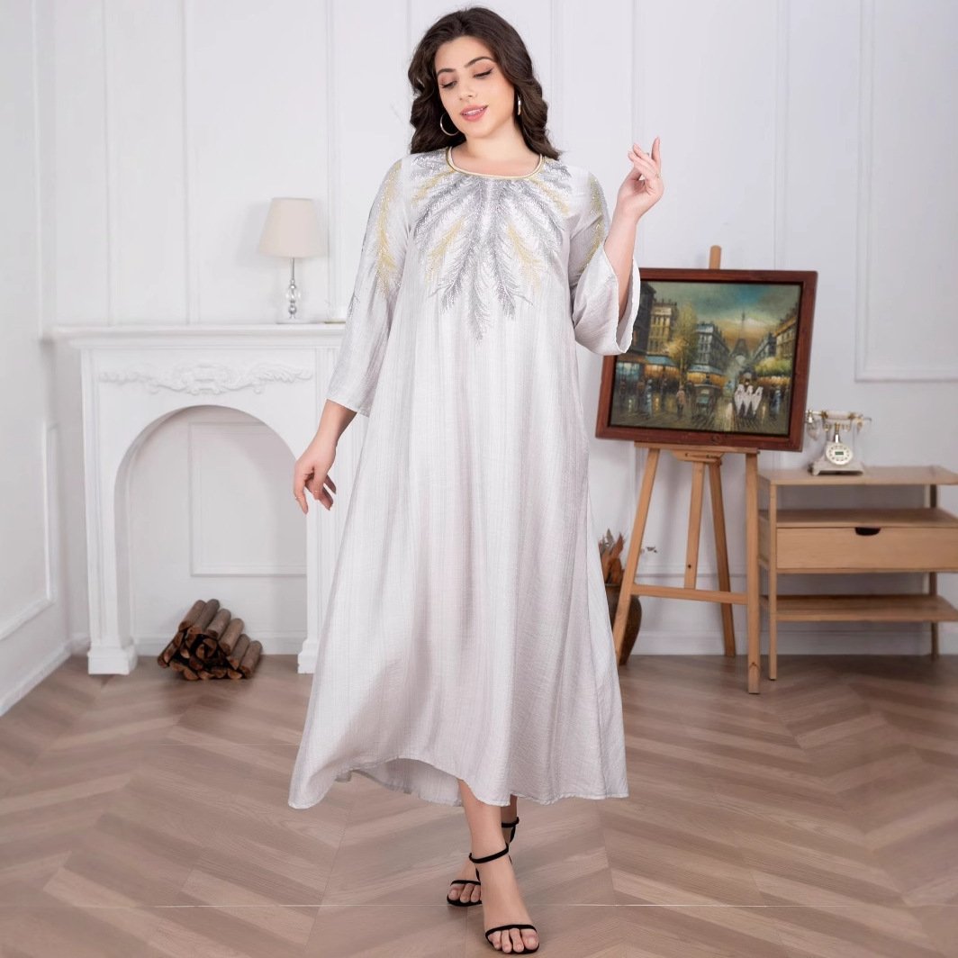 Women's Gilded Muslim Plus Size Dress - Image 2