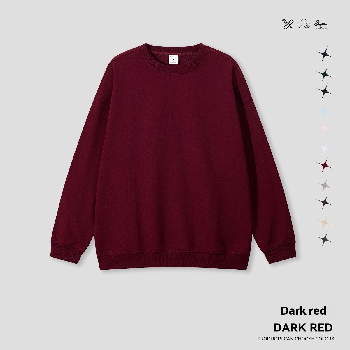 Round Neck Solid Color Hoodie Street Fashion Loose - Image 7