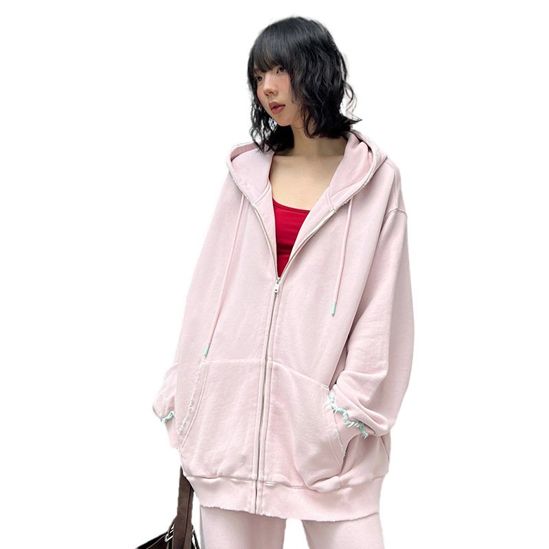 Autumn And Winter Simplicity Hooded Brushed Sweater Coat For Women - Image 5